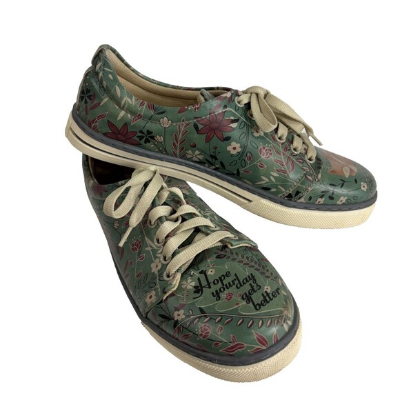 DOGO Shoes Women's Spirit Animal Vegan Leather Green Sneakers Sz 40 Sz 9 - Picture 3 of 9
